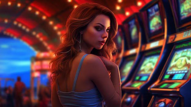 Happy Bossy 2D APP မှ မိုဘိုင်းဖုန်းပေါ်တွင် Slots ကစားနေသည့် မြင်ကွင်း